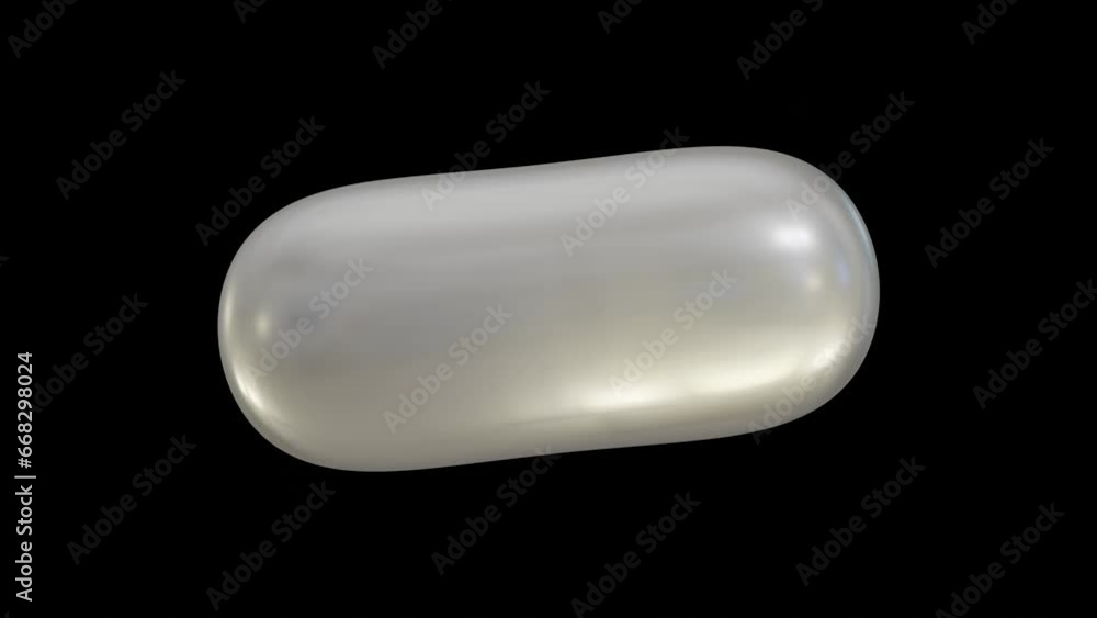 Poster white capsule pill or round light shape rotation animation