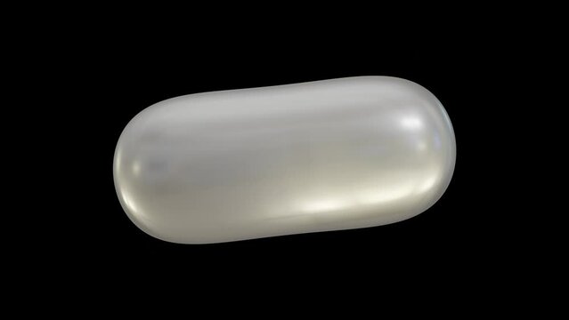 White capsule pill or round light shape rotation animation 