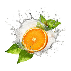 
oranges and water dropped into water png