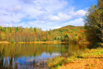 North america fall landscape eastern township Bromont-Shefford Quebec province Canada