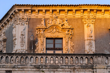 Baroque decoration in a noble palace of Catania