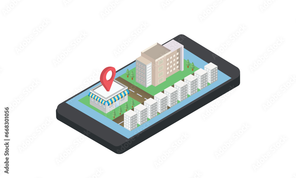Aufkleber gps navigation system. mobile application for navigation. gps smart tracker.on white background.3d d
