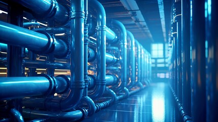 Fototapeta premium Futuristic gas network system