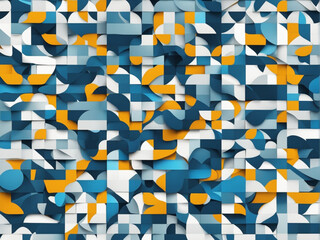 blue yellow geometric seamless abstract vector illustration patterns