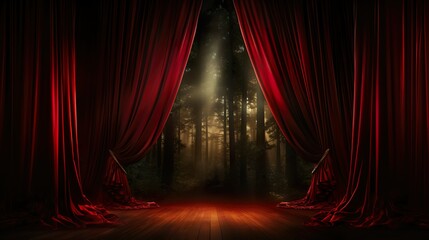 forest stage: a dramatic open-air theater blending nature with performance