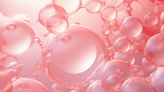 Collagen bubbles close-up, bright colors