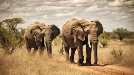 Fototapeta na wymiar South Africa. Safari in Kruger National Park - African Elephants