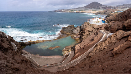 Panoramic view of the natural pool known as 