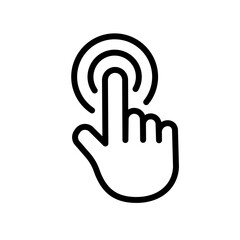 Touch screen finger hand press push icon vector	