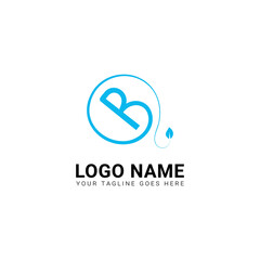 Premium Vector B Logo, Elegant identity design in blue color, Modern and unique letter B Q initials logo design.