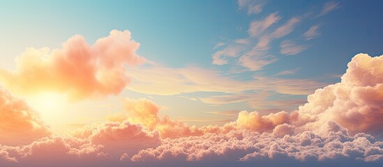 Scenic sunset sky with clouds