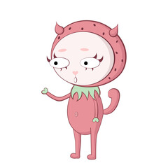 pink vector little monster