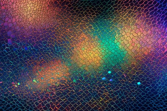 A holographic texture with shifting colors and patterns.