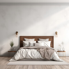 Contemporary Bedroom interior, Bedroom interior mockup, Contemporary style Bedroom mockup, empty wall mockup