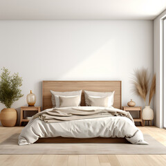 Craftsman Bedroom interior, Bedroom interior mockup, Craftsman style Bedroom mockup, empty wall mockup