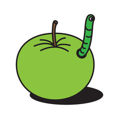Worm Peeking out of Apple.