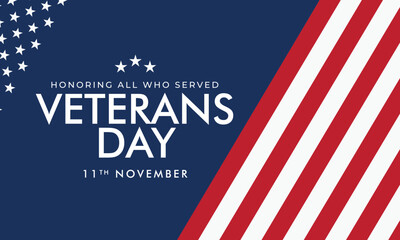 Veterans day Background Design. Greeting Card, Banner, Poster. Vector Illustration.