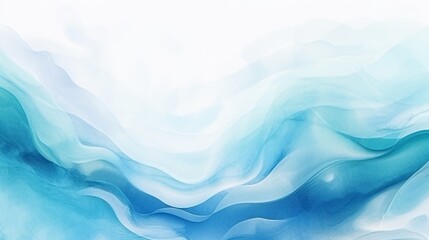Fototapeta na wymiar Abstract Blue Water Ink Wave Texture - Aqua, Teal, and White Ocean Wave Background for Web, Mobile Graphic Resources. Winter Snow Wave with Copy Space for Text Backdrop. Wavy Weather Illustration