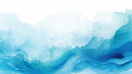 Abstract Blue Water Ink Wave Texture - Aqua, Teal, and White Ocean Wave Background for Web, Mobile Graphic Resources. Winter Snow Wave with Copy Space for Text Backdrop. Wavy Weather Illustration