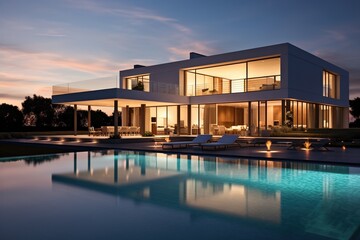 modern large white house overlooking the beach 