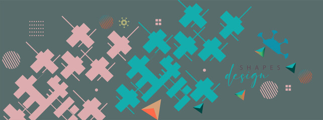 Abstract background with colorful geometric elements, Vector shapes