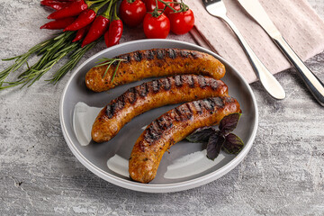 Grilled meat sausages with spices