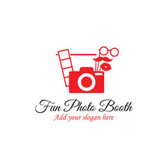 photo studio booth logo design vector