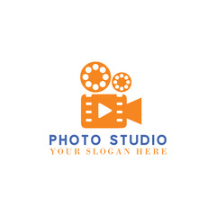 photo studio booth logo design vector