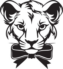 Fototapeta premium Simple baby lioness, Vector Template for Cutting and Printing