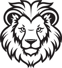 Vector Simple Lion Face, Vector Template for Cutting and Printing