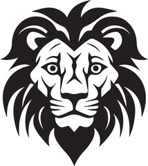 Fototapeta premium Vector Simple Lion Face, Vector Template for Cutting and Printing