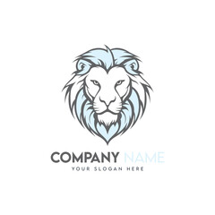 Lion head logo template vector icon illustration design. Lionhead logo template