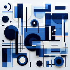 Abstract blue and black geometrical pattern background