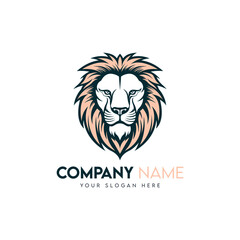 Lion head logo template vector icon illustration. Lion head logo template