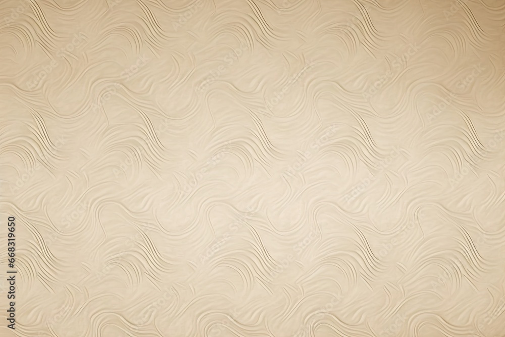 Poster abstract background with a pattern of curved lines on a beige paper