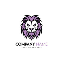 Lion head logo template vector icon illustration design. Lion logo template