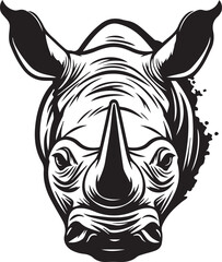 Obraz premium Rhinoceros Face, Vector Template for Cutting and Printing