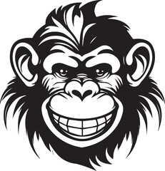 Monkey Face, Vector Template for Cutting and Printing