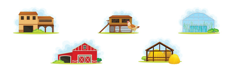 Rural Farm Building and Different Structure Vector Set © Happypictures