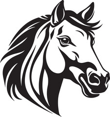 Smile Horse Face White, Vector Template for Cutting and Printing