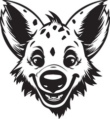 Obraz premium Smile Hyena Face White, Vector Template for Cutting and Printing