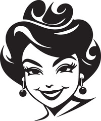 Smile Cinderella Face , Vector Template for Cutting and Printing