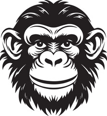 Fototapeta premium Chimpanzee Face, Vector Template for Cutting and Printing