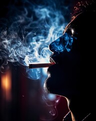 Fototapeta premium man smoking a cigarette