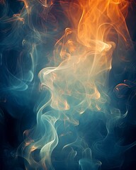 Obraz premium Harmful cigarette smoke on a abstract blurred out background.