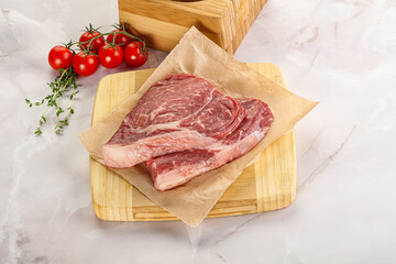 Uncooked raw beef steak for grill
