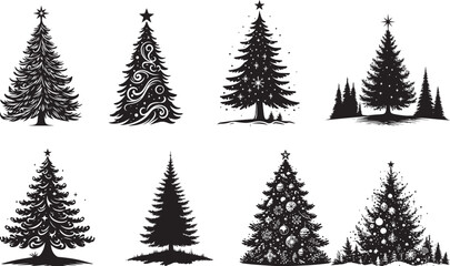 Obraz premium christmas tree EPS, christmas tree Silhouette, christmas tree Vector, christmas tree Cut File, christmas tree Vector