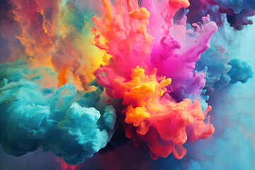 Obraz premium Vibrant Abstract Color Explosion on White Background