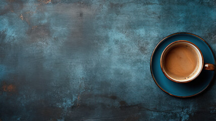 Rustic Table  with Coffee Cup - obrazy, fototapety, plakaty