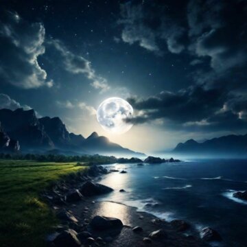 full moon shane in a dark sky